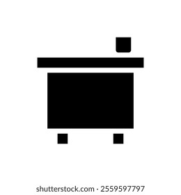 Desk icon for business, education, and office. Concept of work, study, and furniture.