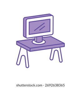 Desk icon clean and modern vector illustration