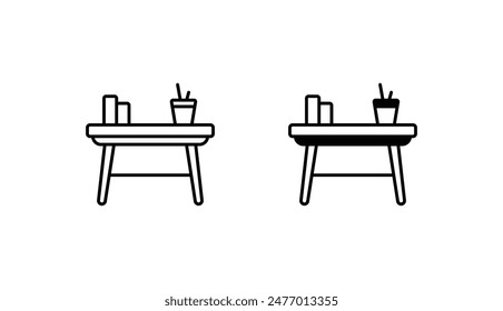 Desk icon design with white background stock illustration