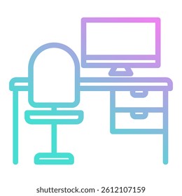 Desk Icon Element For Design