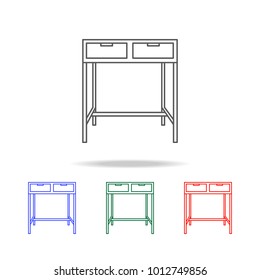 Desk icon. Element of furniture and household multi colored icons for mobile concept and web apps. Thin line icon for website design and mobile app. Premium icon on white background