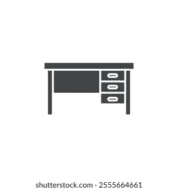 desk icon flat filled vector symbol