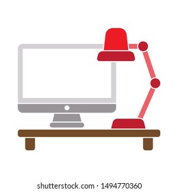 desk icon. flat illustration of desk - vector icon. desk sign symbol