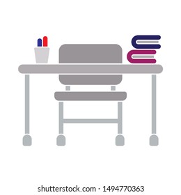 desk icon. flat illustration of desk - vector icon. desk sign symbol