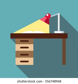 Desk icon. Flat illustration of desk vector icon for web