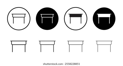 Desk icon Flat line illustration