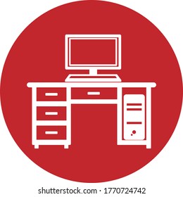 The desk icon flat style eps 10 for web design and API usage