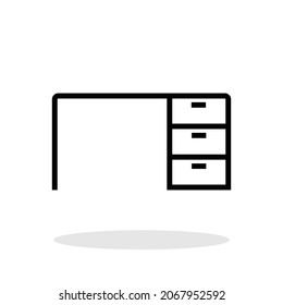 Desk icon in flat style. Workplace symbol for your web site design, logo, app, UI Vector EPS 10.