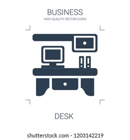 desk icon. high quality filled desk icon on white background. from business collection flat trendy vector desk symbol. use for web and mobile