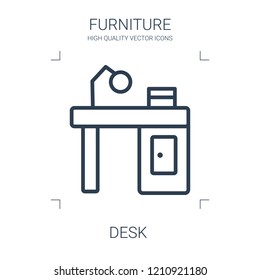 desk icon. high quality line desk icon on white background. from furniture collection flat trendy vector desk symbol. use for web and mobile