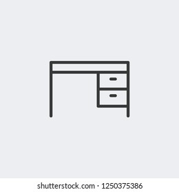 Desk icon isolated on background. Furniture symbol modern, simple, vector, icon for website design, mobile app, ui. Vector Illustration