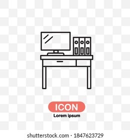 Desk icon isolated on transparent background.