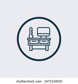 desk icon isolated on white background from interior furniture collection. desk icon trendy and modern desk symbol for logo, web, app