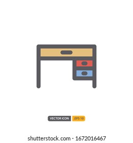 icono de escritorio aislado en fondo blanco. para el diseño de su sitio web, logotipo, aplicación, UI. Ilustración gráfica vectorial y trazo editable. EPS 10.