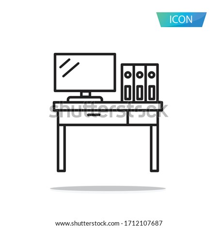Desk icon isolated on white background.