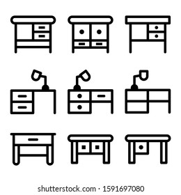 desk icon isolated sign symbol vector illustration - Collection of high quality black style vector icons
