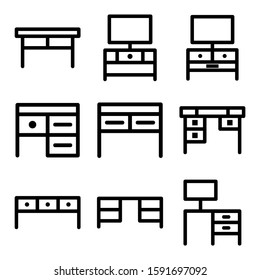 desk icon isolated sign symbol vector illustration - Collection of high quality black style vector icons
