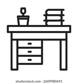 desk icon Line Art Logo set