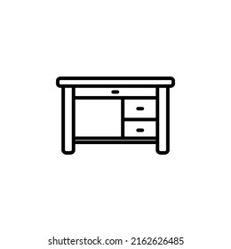 Desk Icon in Line Style