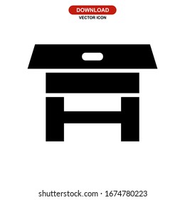 desk icon or logo isolated sign symbol vector illustration - high quality black style vector icons
