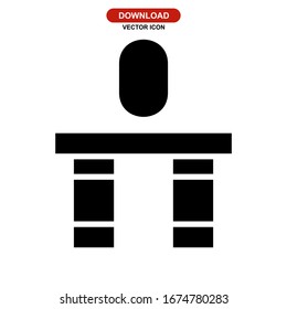 desk icon or logo isolated sign symbol vector illustration - high quality black style vector icons
