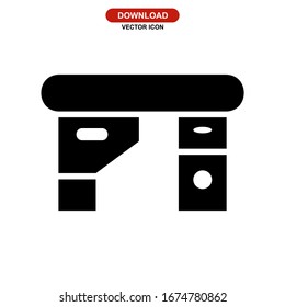 Icono de escritorio o logotipo símbolo de signo aislado ilustración vectorial - iconos vectoriales de estilo negro de alta calidad
