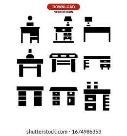 desk icon or logo isolated sign symbol vector illustration - Collection of high quality black style vector icons
