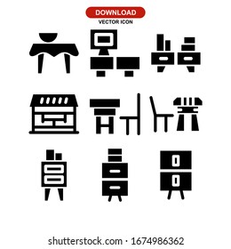 desk icon or logo isolated sign symbol vector illustration - Collection of high quality black style vector icons
