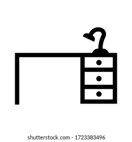 desk icon or logo isolated sign symbol vector illustration - high quality black style vector icons
