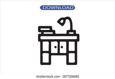 desk icon or logo isolated sign symbol vector illustration - high quality black style vector icons.