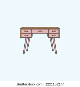 Desk icon on white background