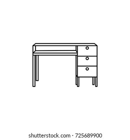 Desk icon on white background