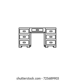 Desk icon on white background