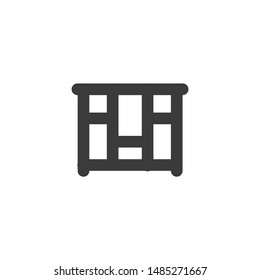 Desk Icon With Outline Style