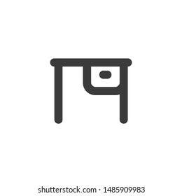 Desk Icon With Outline Style