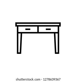 Desk Icon Outline Vector 