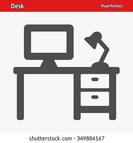 Desk Icon. Professional, pixel perfect icons optimized for both large and small resolutions. EPS 8 format.