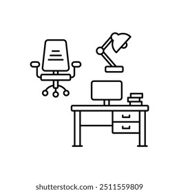 Desk icon ready to use vector illustration
