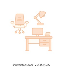 Desk icon ready to use vector illustration