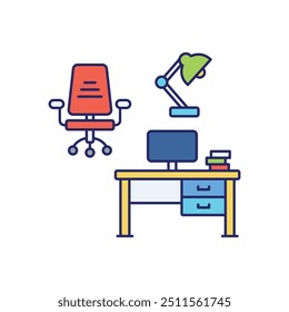 Desk icon ready to use vector illustration