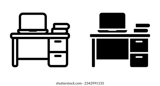 Desk icon. sign for mobile concept and web design. vector illustration