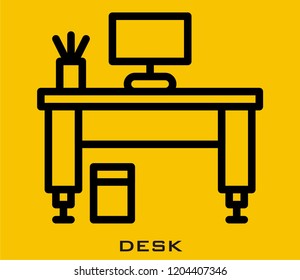 Desk icon signs