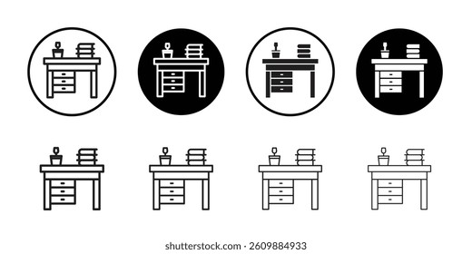 desk icon Simple thin outline