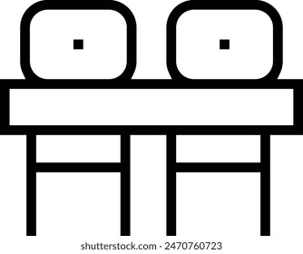desk icon. Thin linear style design isolated on white background