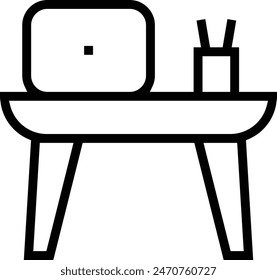 icono de escritorio. Diseño de estilo lineal delgado aislado sobre fondo blanco