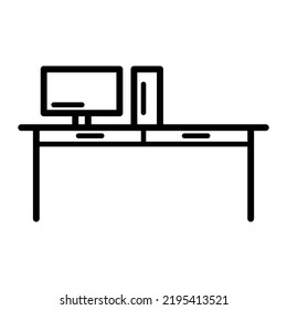 Icono de escritorio en la ilustración de diseño vectorial de moda 