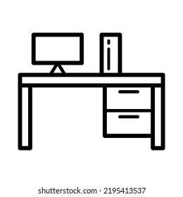 Desk icon in trendy vector design illustration 
