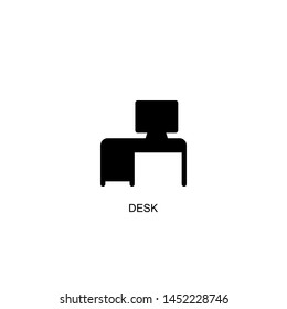 desk icon vector black design