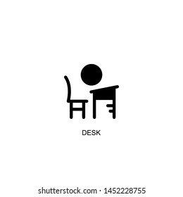 desk icon vector black design