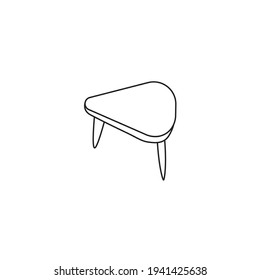 Desk icon vector design outline black and white simple modern furniture decoration